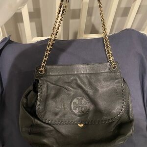 Tory Burch black leather cross body or shoulder handle